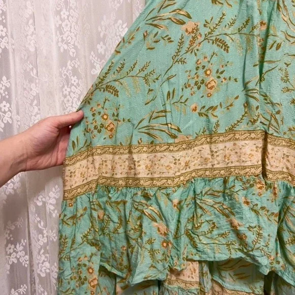 Spell And The Gypsy RARE Maisie High Low Maxi Skirt Size Medium Boho Turquoise